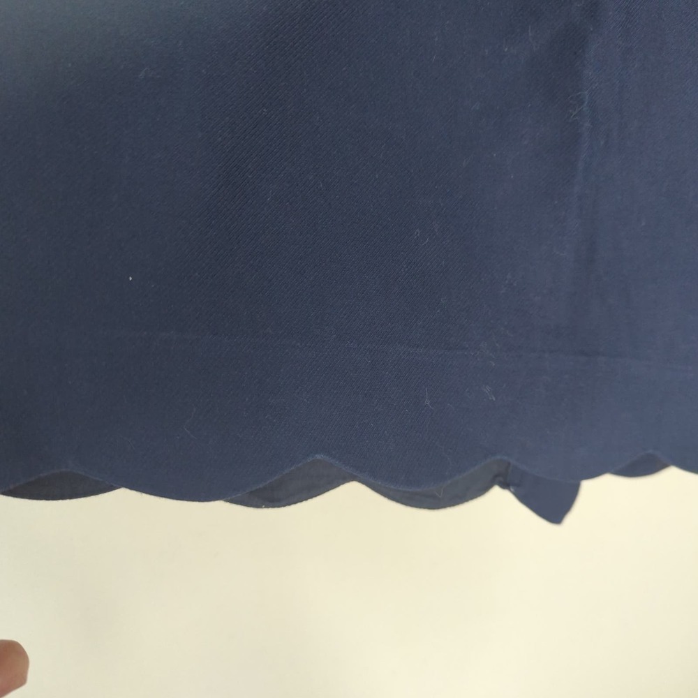 J. By J. Crew Womens Scalloped Hem Skirt Navy Blue Cotton Mini Size 10 - Picture 3 of 8